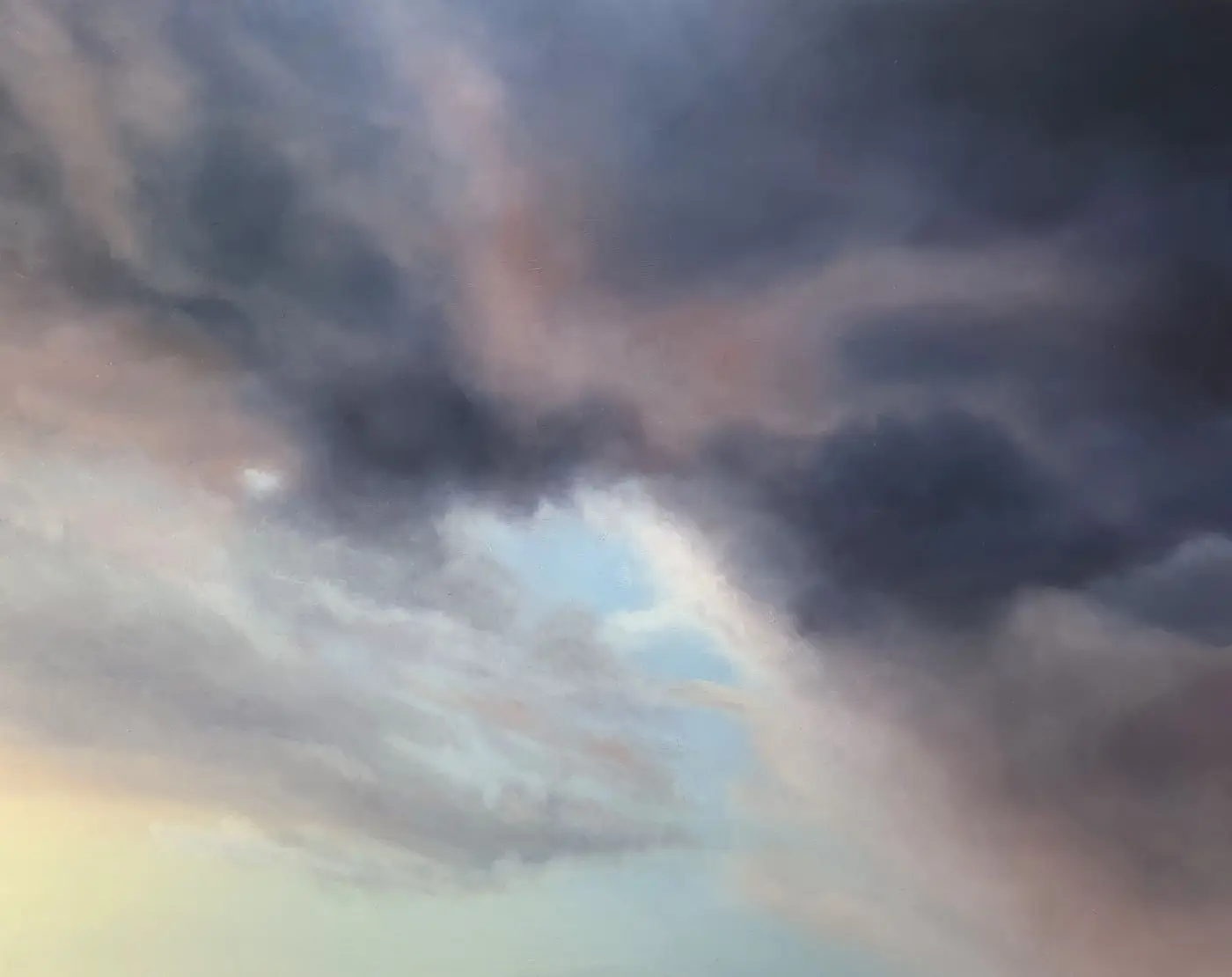 Clouds Öl auf Holzplatte 40 x 50